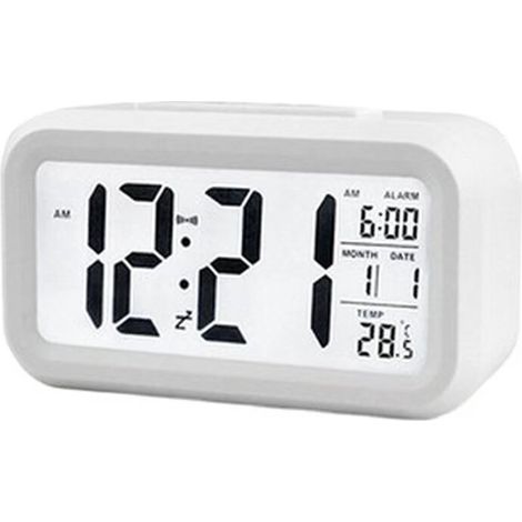 Lautloser Wecker, batteriebetriebener Digitalwecker, großes, helles Display, Datum, Kalender, Temperatur, 12-/24-Stunden-Anzeige, Schlummerfunktion für Schlafzimmer und Büro (1/5)