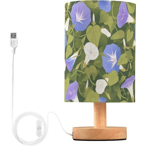 Petite lampe de chevet bleu clair violet avec fond vert pour (1/5)