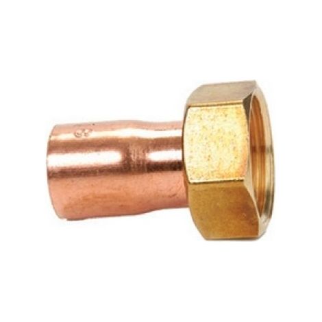 MEZZO BOCCHETTONE RAME FF CON DADO GIREVOLE 1/2 x 14