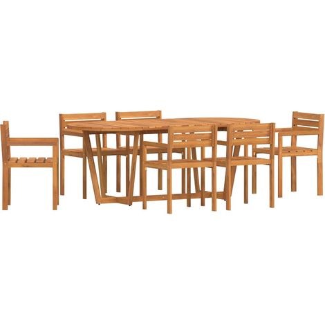 Maison Exclusive - Set da pranzo da giardino da 7 pz in Legno Massello di Acacia