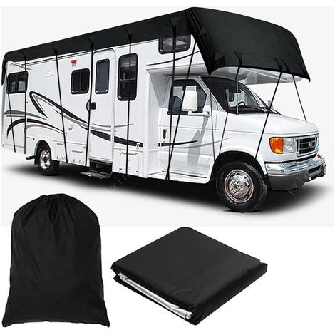 Bâche de protection de toit pour caravane - Tissu Oxford 210D - Noir - 5 x 3 m (1/5)