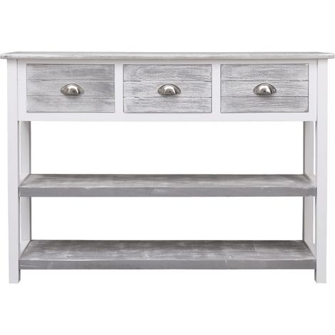 Maison Exclusive - Credenza Grigio Antico 108x30x76 cm Legno Massello di Paulownia