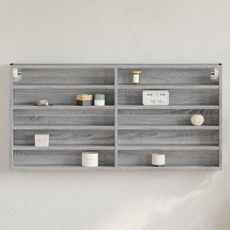 Vitrinenschrank Grau Sonoma 100x8,5x50 cm Holzwerkstoff vidaXL