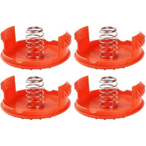 Set mit 4 Spulenkappen + 4 Ersatzfedern, kompatibel mit BLACK+DECKER RC-100-P Rasentrimmern (1/5)