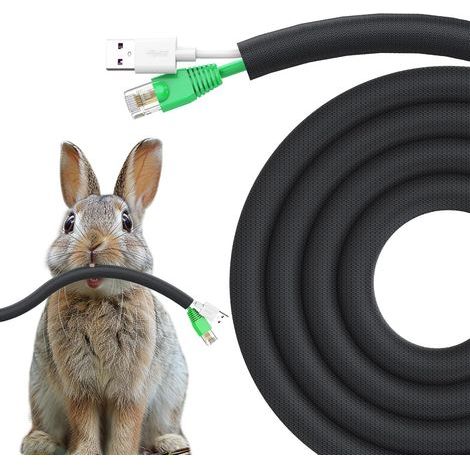 APEX Haustiersicherer Kabelschutz (3 m) – 9,5 mm Kabelschutzschlauch, verhindert das Anknabbern von Kabeln durch Haustiere, dehnbarer, geflochtener Kabelorganizer, Schwarz (1/5)