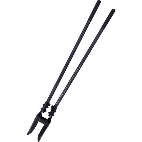 Pelle à trous pour poteaux, manche en fibre de verre, lame en métal avec graduations, outil manuel robuste pour jardinage et extérieur, 57,5 pouces. (1/5)