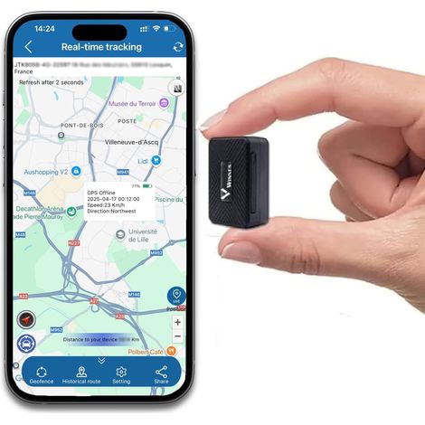 Mini traceur GPS 4G pour voiture - Suivi en temps réel - GPS caché - Portable - Pour moto/vélo/âge/enfants, autonomie de la batterie de 60 jours (1/5)