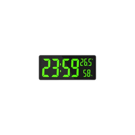 Rechteckige digitale LED-Wanduhr – Temperatur- und Feuchtigkeitsanzeige – Klares Display für Schlafzimmer und Büro – Crezuo