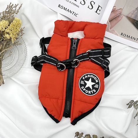 Veste pour petits chiens hiver gilet pour animaux de compagnie chaud chien vêtements épais peluche doublé manteau pour Chihuahua chiens vêtements pour animaux de compagnie,L rouge (1/5)