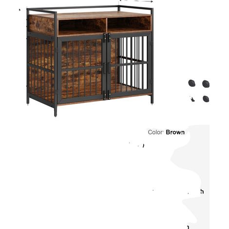 Caisse pour Chien, Design en Bois Élégant, Accès à Double Porte, 41x23.6x36.2inch (1/2)