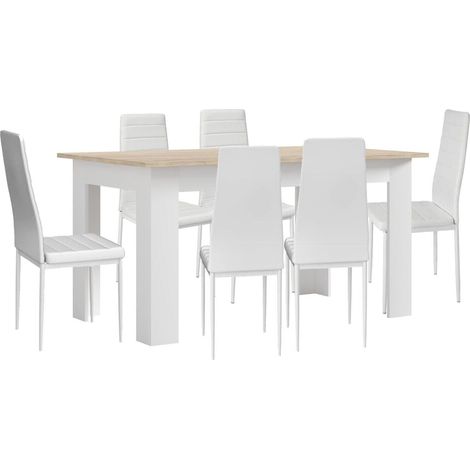 Pack Mesa de Comedor o Cocina + 6 Sillas en Polipiel/metal