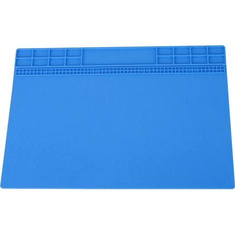 Tapis de protection thermique bleu foncé pour réparation de téléphone et ordinateur, plateforme isolante anti-chaleur, 2 pièces (1/5)