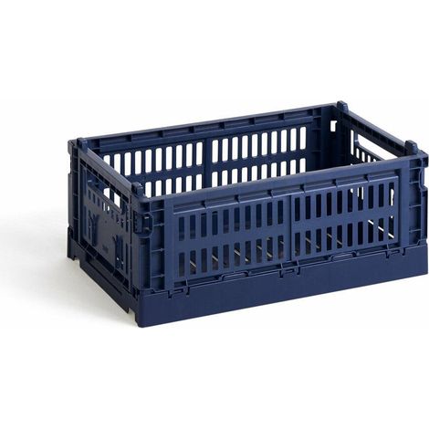 Hay Colour Crate Cesta Azul Marino Durable 26.5x17x10.5 cm