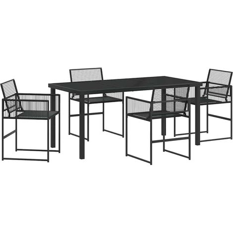 Maison Exclusive - Set da Pranzo per Giardino 5 pcs Nero polyrattan (1/5)