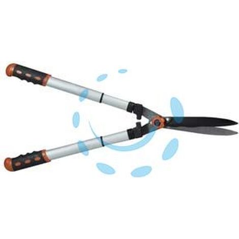 FORBICE TAGLIASIEPI CON LAME ONDULATE E MANICI TELESCOPICI - lunghezza totale da cm.68 a cm.83