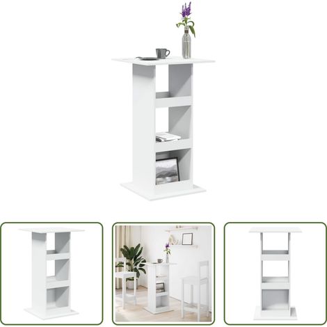 Rangement - Table de bar avec rangement blanc 60x60x102cm bois d’ingénierie (1/5)