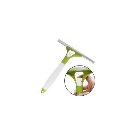 Tergivetro per doccia, tergivetro per vetri, tergivetro in silicone con spruzzatore, accessorio per la pulizia domestica di specchi e vetri (plastica, verde, 26 cm) - Crezuo