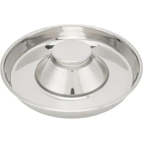 Gamelle anti-glouton pour chien en acier inoxydable, surface lisse et anti-basculement, idéale pour les chiots et autres animaux de compagnie. Taille L (34 x 8 cm) pour l'intérieur. (1/3)
