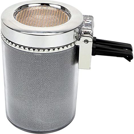 Cendrier de voiture à LED - 1 pièce, Lumière colorée couvercle porte-cigarette porte-gobelet - Noir (1/4)