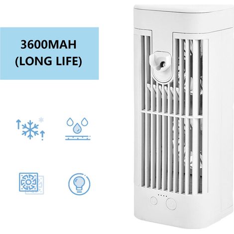 Ventilateur Rafraîchissant À Pulvérisation - Réservoir 120 Ml - 3 Vitesses - Éclairage Nocturne Intégré - Moteur Sans Balais - USB Type-C - 5 W (1/5)
