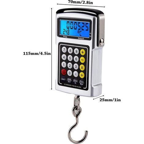 Balance électronique numérique portable 7 en 1 avec écran LCD rétroéclairé et calculatrice de température. (1/5)