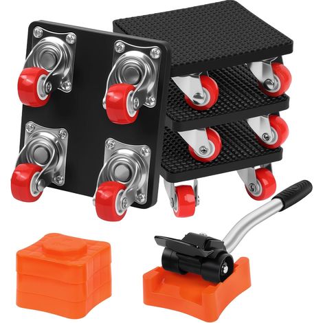 9PCS Set de roulettes de Transport pour Meuble, Charge Maximale 500kg (1/5)