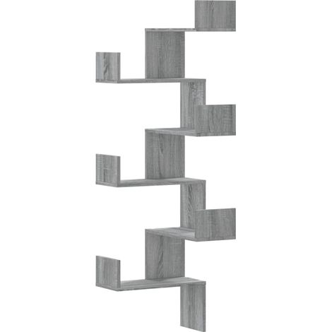Maison Exclusive - Wand-Eckregal Grau Sonoma 45x45x147 cm Holzwer