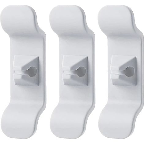 (Lot de 3 blancs) Crochets enrouleurs de câbles, clips de fixation, organisateur de câbles, protection contre l'enroulement des fils pour appareils de cuisine et électroménagers (1/5)