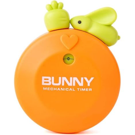 Minuteur de Cuisine Mécanique 60 Minutes Lapin Orange, Alarme Sonore, Sans Pile, Compteur Manuel pour Cuisson, Pâtisserie et Gestion du Temps