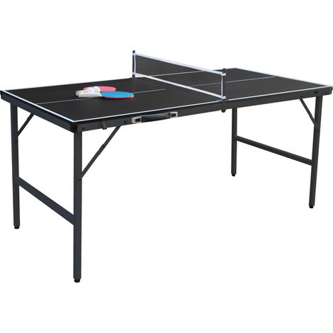 COSTWAY Tavolo da Ping Pong Pieghevole da Esterno ed Interno (Nero) (1/5)
