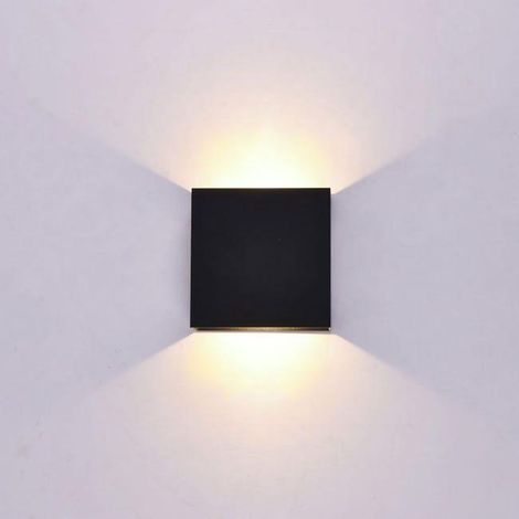 Applique murale moderne à LED en aluminium pour chambre à coucher et couloir Noir 10W Lumière chaude 3000K (1/5)