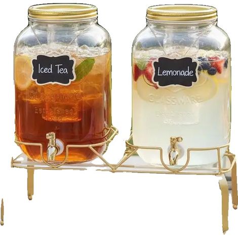 Distributeur de boissons, capacité de 8L, construction en verre, vert armée (1/2)