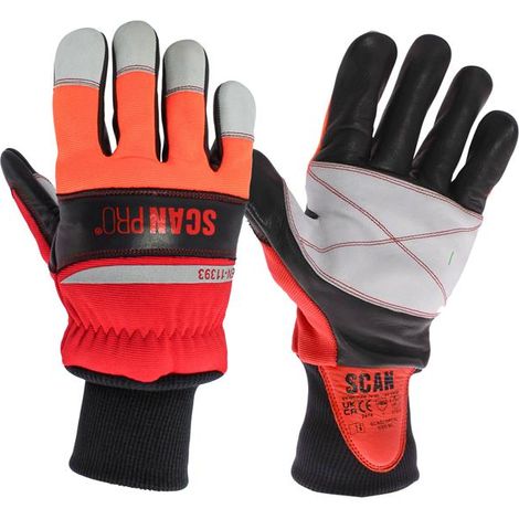 Scan Class 1 Dual Hand Chainsaw Leather Gloves - L (Size 9) SCAGLOPCSL (1/3)