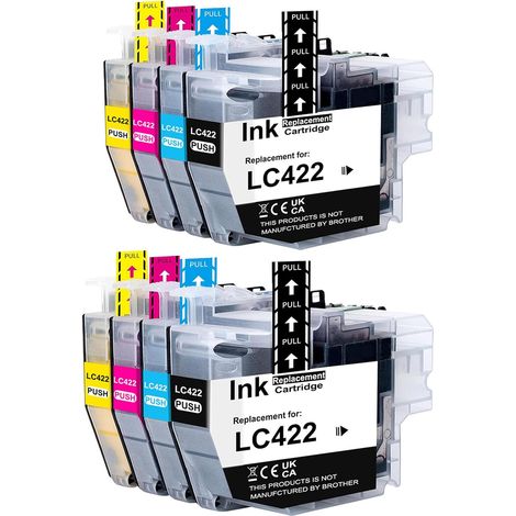 Cartouche d'encre LC422XL Compatible avec Brother LC422 LC422 XL pour Brother MFC-J5340DW J5345DW J5740DW J6540DW J6940DW Imprimantes (8 Pack) (1/5)