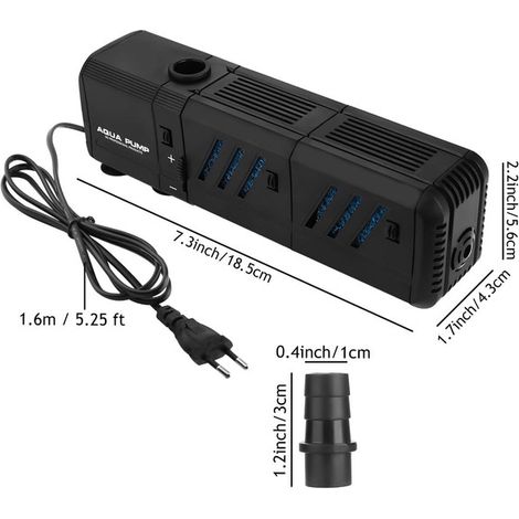 Filtre Intérieur d'Aquarium Pompe Submersible Silencieuse 4 en 1 avec Ventouses pour Aquarium et Bassin (1/5)