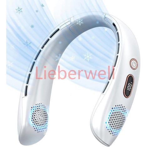 Ventilateur Portable pour Cou, Ventilateur Personnel Rechargeable par USB avec Affichage LED, Design Casque pour Femmes et Hommes (1/5)