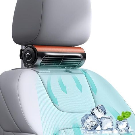 Nouveau ventilateur de voiture 12V, ventilateur de siège de voiture portable ventilateur de refroidissement USB pour camion Camping bateau et Caravane (Brun)