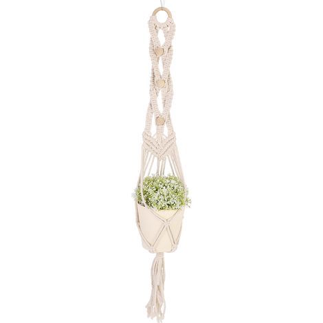 Style bohème gland pot de fleurs plante cintre corde suspendue décoration murale maison corde de coton tissé à la main (1/5)