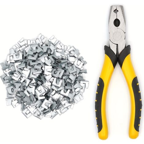 1 Pince à cages et 300 rivets — Pour cages à volailles et grillages à poules : Pince à agrafes (Hog Ring) pour clôtures (1/5)