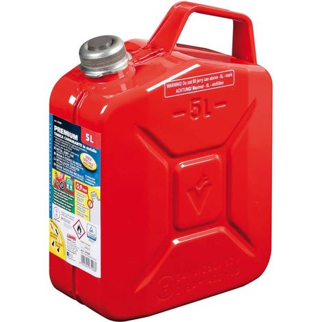 Premium, Tanica Carburante In Metallo - 5 L - Rosso