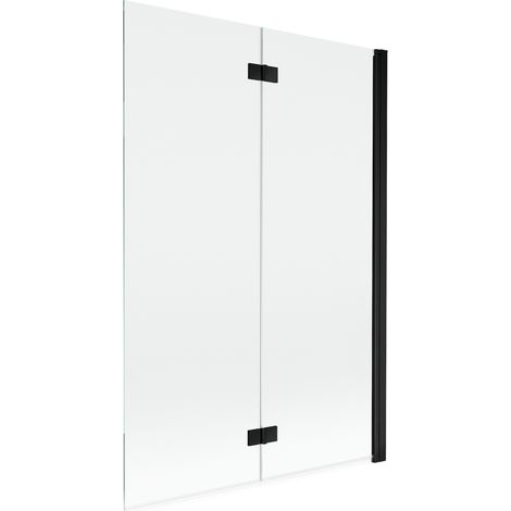 Paroi de bain Mexen Mist 2 volets droite 120 x 150 cm, transparent, noir - 8A9-120-002-70-00-P (1/5)