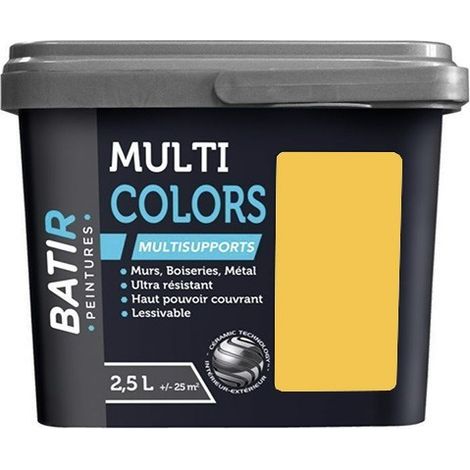 Peintures Multi Colors BÂTIR Satin Soyeux Jaune pollen 2,5 L (1/2)