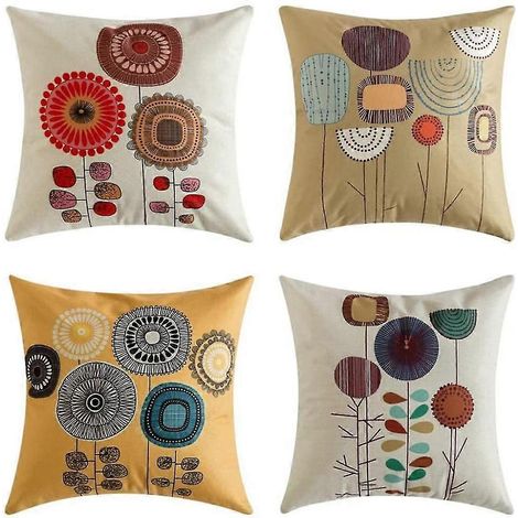 Taies d'oreiller douces en coton et lin pour la décoration intérieure, lot de 45 x 45 cm. (1/5)