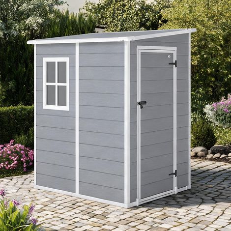 Abri de jardin gri en aliaj de aluminiu PP 122 x 149 x 192 cm (1/5)