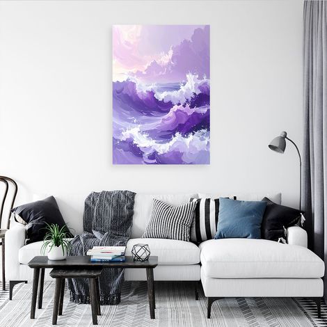 Wandbild Meereswellen Pastell Meereslandschaft Lila 40x60 (1/4)