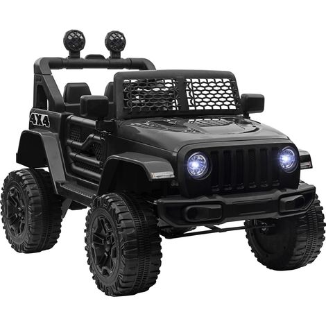HOMCOM coche eléctrico para niños 12V, 2 motores, cntrol remoto 2,4G, velocidad hasta 5 km/h, sistema de suspensión, para niños de +3 años, negro (1/5)