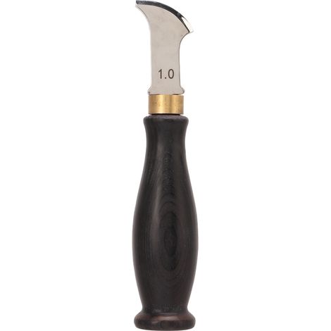 Cuir Creaser 1.0mm DIY manche en bois de santal acier inoxydable 304 poli miroir outil de sculpture ronde peu profonde (1/5)