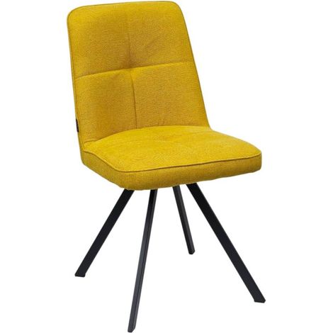 Sedia Venezia Moderna in Tessuto Senape Gambe Metallo