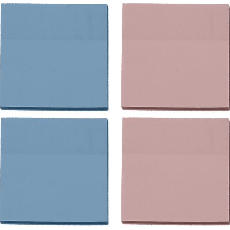 Bloc de 200 feuilles de notes adhésives transparentes 75 x 75 mm, imperméables et translucides, 50 feuilles par bloc.