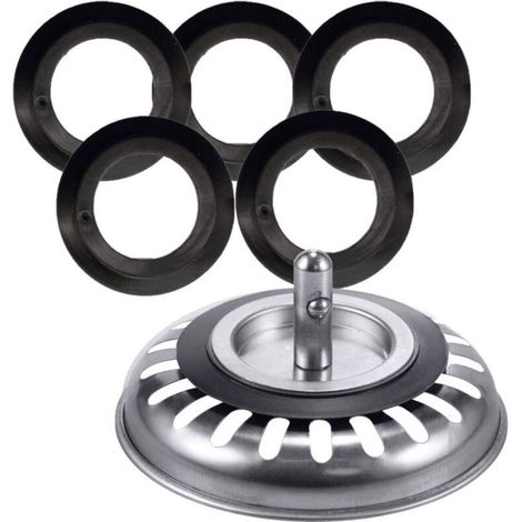 Packung mit 5 flexiblen PVC-Dichtungen – Durchmesser 54 mm – Flache Dichtung für Badewannen- und Waschbeckenabflüsse – Langlebige Abdichtung (1/4)